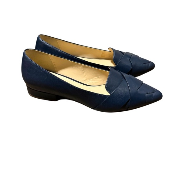Cole Haan Camila Skimmer Flat in Marine Blue Leather Women sz 5.5 Closed toe - Picture 8 of 10